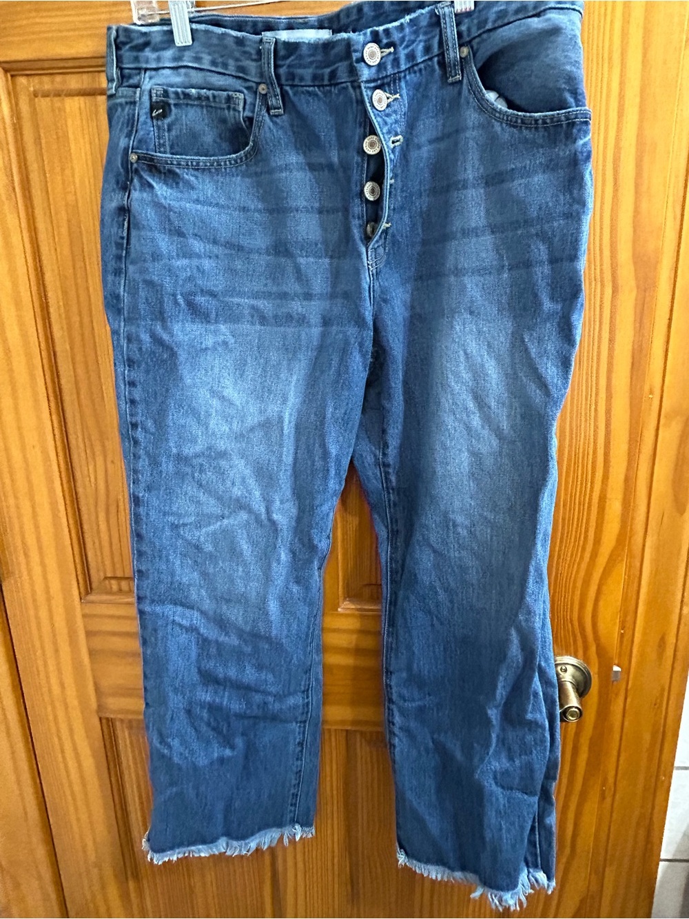 Kan can Button-Fly High-Rise Blue Denim Jeans